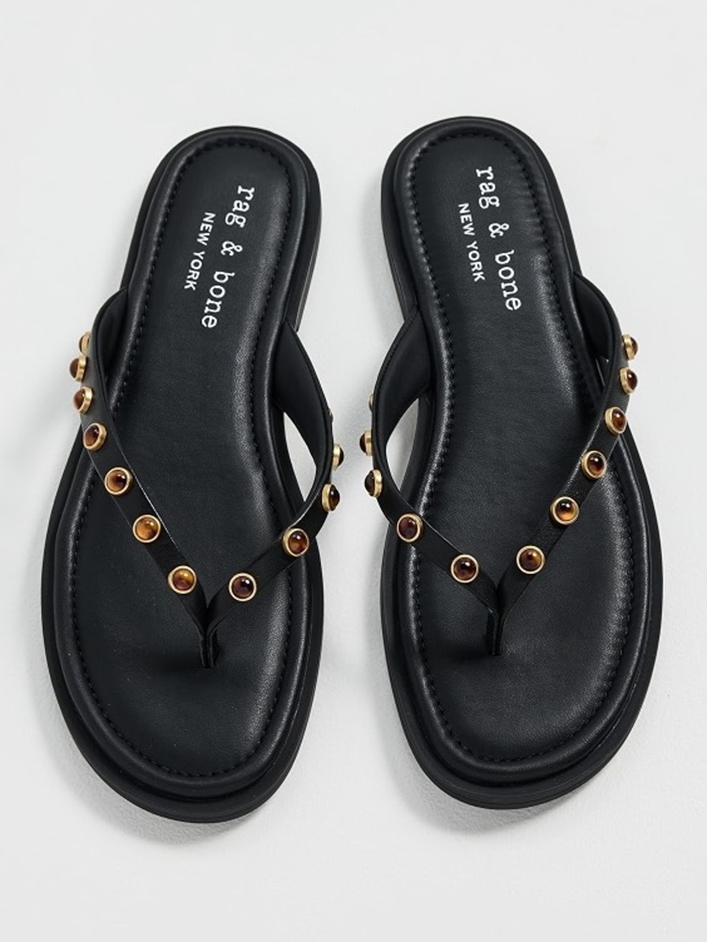 NEW. Rag & Bone Leather Cabochon Gia Thong Sandals. NWT